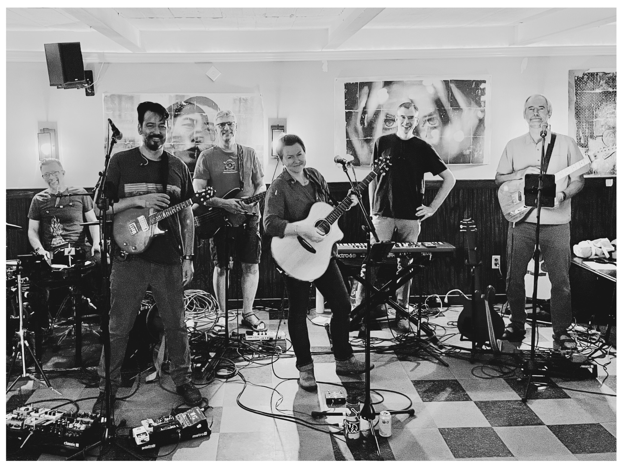 Unruly Allies full band picture from The Low Bar on 24 August 2024