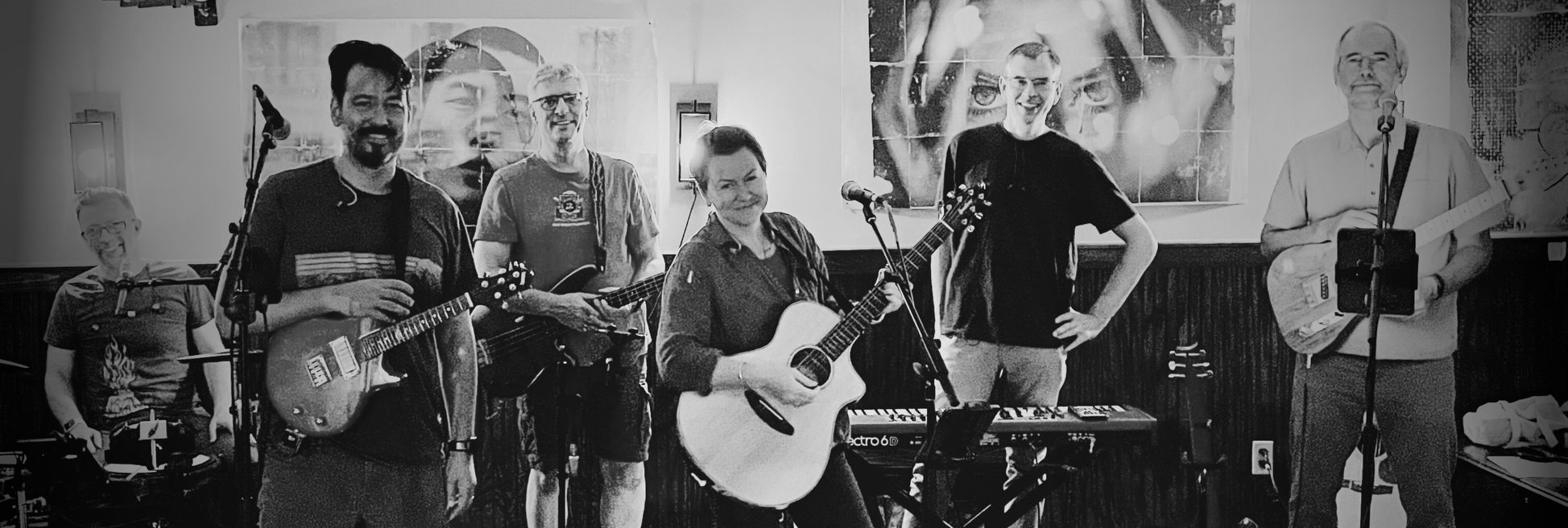 Unruly Allies full band picture from The Low Bar on 24 August 2024